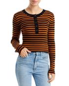 Karl Lagerfeld Paris Striped Henley Sweater