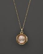 Monica Rich Kosann 18k Yellow Gold Dual Side Stone Crystal And Cognac Doublet Locket Necklace, 30