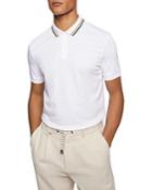 Boss Penrose 38 Cotton Interlock Tipped Slim Fit Polo Shirt