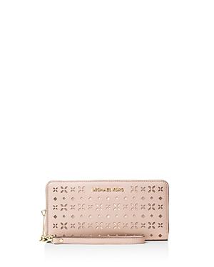 Michael Michael Kors Jet Set Travel Floral Perforated Continental Wallet