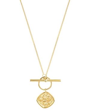 Allsaints Gold-tone Coin Pendant Toggle Necklace, 24