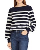 Lauren Ralph Lauren Striped Cashmere Blouson-sleeve Sweater - 100% Exclusive