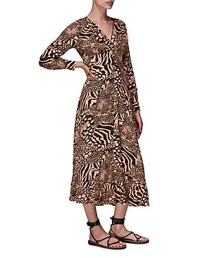 Whistles Patchwork Animal Print Midi Dress