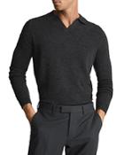Reiss Swift Long Sleeve Open Collar Sweater