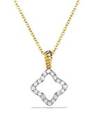 David Yurman Cable Collectibles Quatrefoil Pendant Necklace With Diamonds In 18k Gold