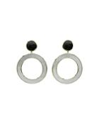 Ippolita 18k Yellow Gold Rock Candy Mother-of-pearl And Black Shell Open Circle Earrings
