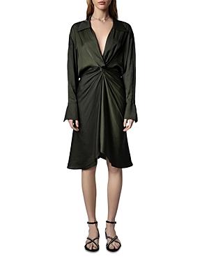Zadig & Voltaire Rozo Twist Front Satin Dress