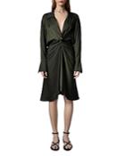 Zadig & Voltaire Rozo Twist Front Satin Dress