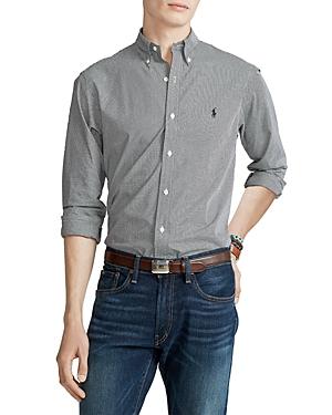 Polo Ralph Lauren Cotton Stretch Poplin Micro Check Slim Fit Button Down Shirt