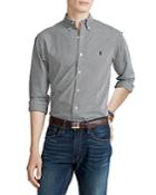 Polo Ralph Lauren Cotton Stretch Poplin Micro Check Slim Fit Button Down Shirt