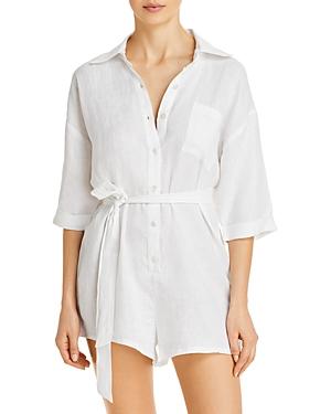 Vitamin A Playa Button Front Romper Swim Cover-up