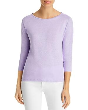 Majestic Filatures Boat Neck Three Quarter Length Sleeve Top