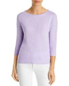 Majestic Filatures Boat Neck Three Quarter Length Sleeve Top