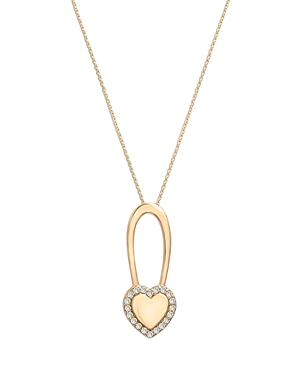 Bloomingdale's Diamond Heart Pendant Necklace In 14k Yellow Gold, 0.10 Ct. T.w. - 100% Exclusive