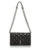 Saint Laurent Becky Quilted Leather Chain Wallet