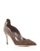 Sergio Rossi Blink Suede Cutout Pointed Pumps