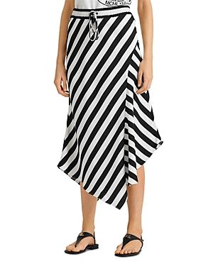 Ralph Lauren Asymmetric Striped Midi Skirt