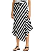 Ralph Lauren Asymmetric Striped Midi Skirt