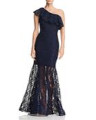 Avery G One-shoulder Lace Gown