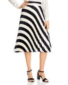 Boss Valta Pleated Stripe Midi Skirt
