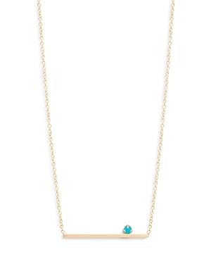 Zoe Chicco 14k Yellow Gold Turquoise Bar Station Necklace, 16