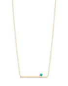 Zoe Chicco 14k Yellow Gold Turquoise Bar Station Necklace, 16
