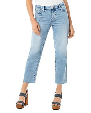 Liverpool Los Angeles Cropped Frayed-hem Straight Jeans In Dixie