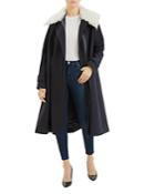 Theory Cloak Coat With Shearling Trim