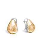 John Hardy Sterling Silver And 18k Yellow Gold Classic Chain Buddha Belly Earrings