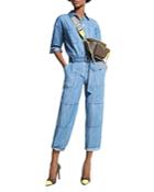 Michael Michael Kors Chambray Belted Jumpsuit