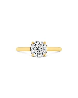 Hayley Paige For Hearts On Fire 18k Yellow Gold Sloane Silhouette Solitaire Engagement Ring With Diamond & Pink Sapphires