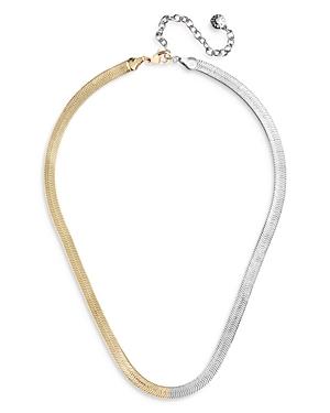 Baublebar Half & Half Herringbone Chain Choker Necklace, 16