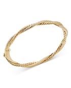 David Yurman 18k Yellow Gold Petite Infinity Bracelet With Diamonds