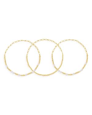 Kendra Scott Mollie Cultured Freshwater Pearl And Bead Stretch Bracelets, Set Of 3