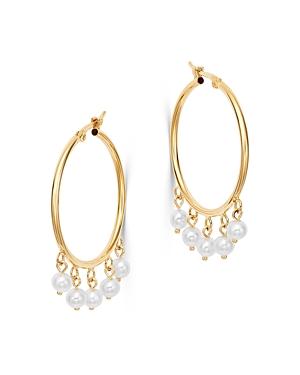 Bloomingdale's Cultured Freshwater Pearl Drop Hoop Earrings In 14k Yellow Gold - 100% Exclusive