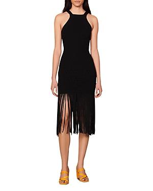 Sandro Susanne Fringe Hem Dress