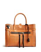 Zadig & Voltaire Candide Large Perforated Leather Satchel