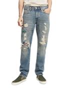 Scotch & Soda Ralston Organic Cotton Destructed Straight Fit Jeans In Space Race