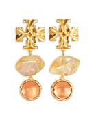 Tory Burch Roxanne Logo Double Drop Earrings