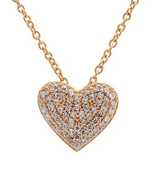 Crislu Pave Heart Pendant Necklace, 16