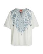 Johnny Was Maike Embroidered Linen Blouse