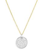 Malka Fluorescent Diamond Evil Eye Disc Pendant Necklace In 18k White & Yellow Gold, 0.92 Ct. T.w. - 100% Exclusive