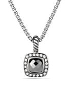 David Yurman Petite Albion Pendant With Hematine And Diamonds On Chain