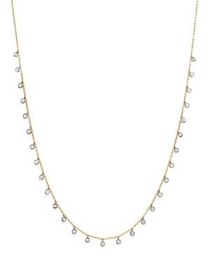 Meira T 14k Yellow And White Gold Diamond Bezel Dangle Necklace, 15