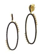 Freida Rothman Starburst Oval Earrings