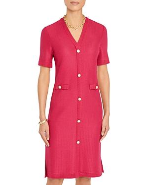 Misook Textured Button Front Dress