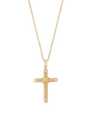 Bloomingdale's Swirl Cross Pendant Necklace In 14k Yellow Gold, 18 - 100% Exclusive