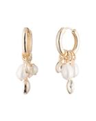 Carolee Hoop & Cultured Freshwater Pearl Cluster Drop Earrings