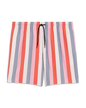 Sandro Striped Drawstring Swim Trunks