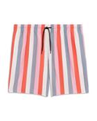 Sandro Striped Drawstring Swim Trunks